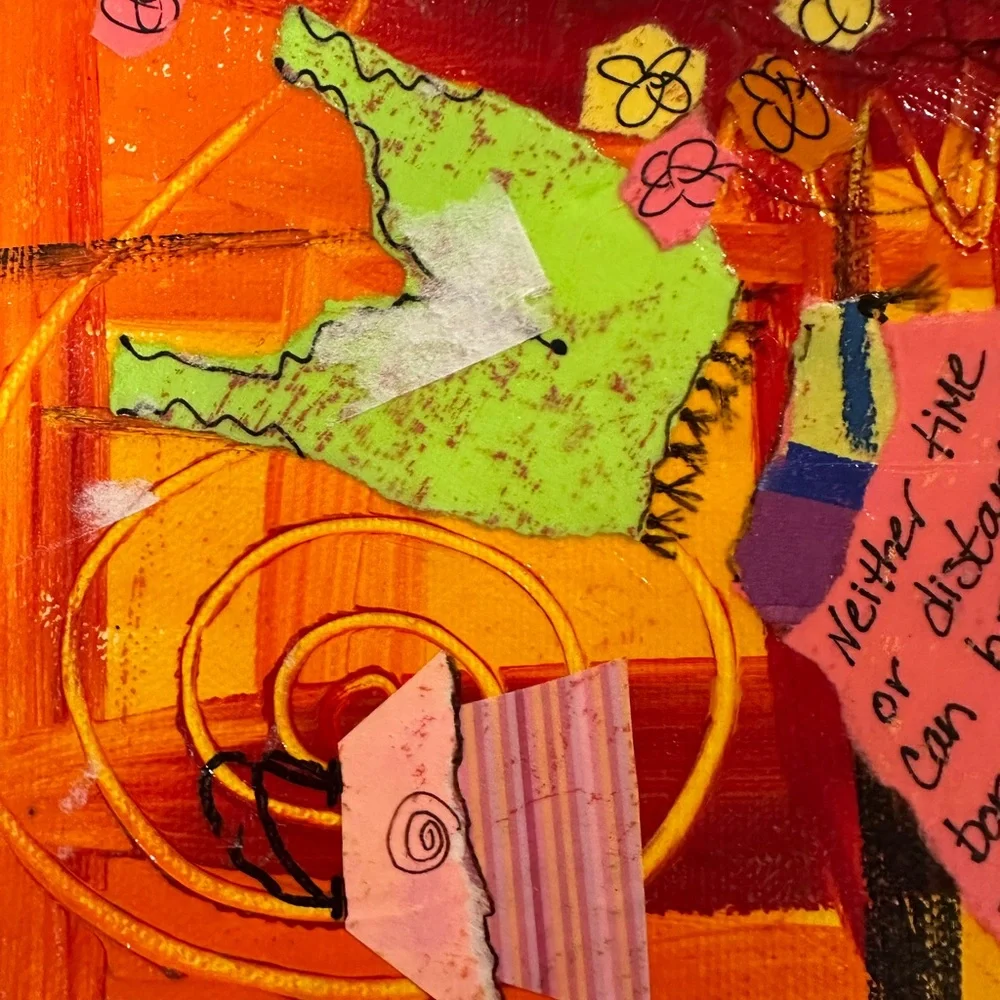 Original “Girl to Girl Mixed Media Collage” Friends Frame by Artist Colleen